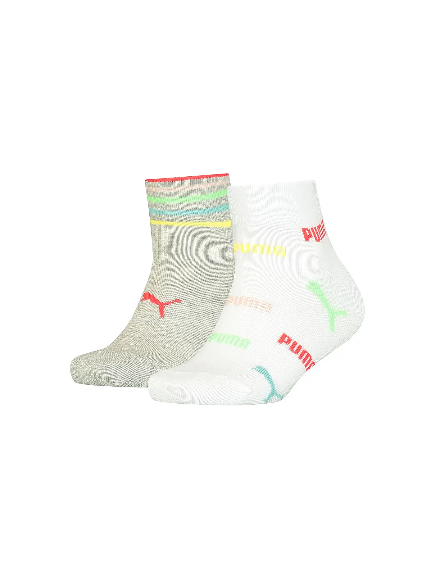 PUMA | Kinder Sneaker Socken 2er Pkg white grey mel | 